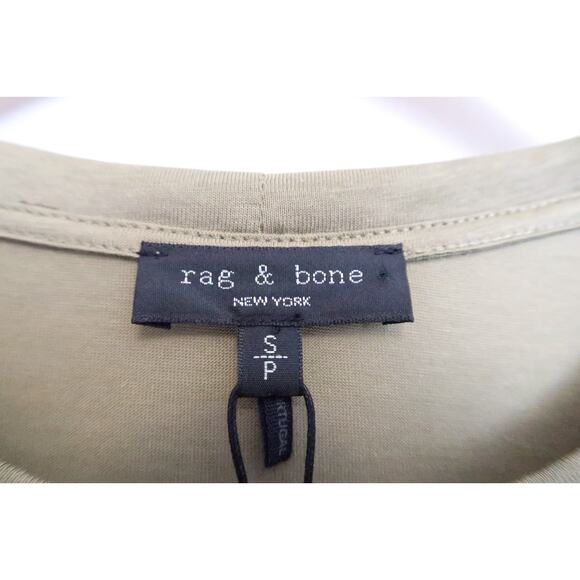 RAG & BONE Ina Ruched Midi Jersey T-Shirt Dress Light Olive Shopbop S NWT $325 - Picture 7 of 13